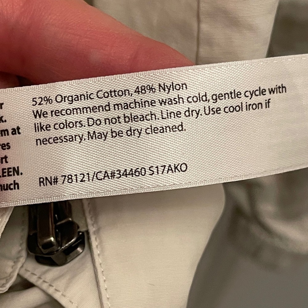 Eileen Fisher‎ Hooded Organic Cotton Parka Jacket Ivory Off-White Small Anorak - Picture 7 of 9